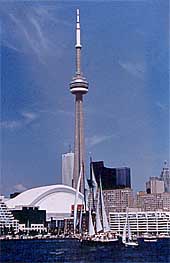 Toronto's SkyDome and CN Tower